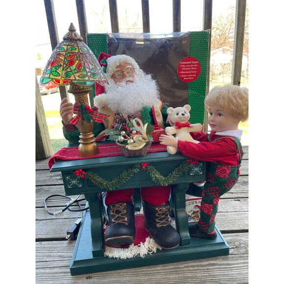 Holiday Creations 20" Animated Musical Lighted Santa Toy Workshop Motionette - Picture 10 of 16